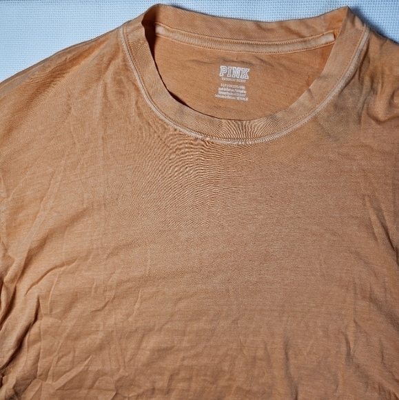 PINK Victoria's Secret Shirt Long Sleeve Drawstring Ruched Side Orange Small - Picture 11 of 13